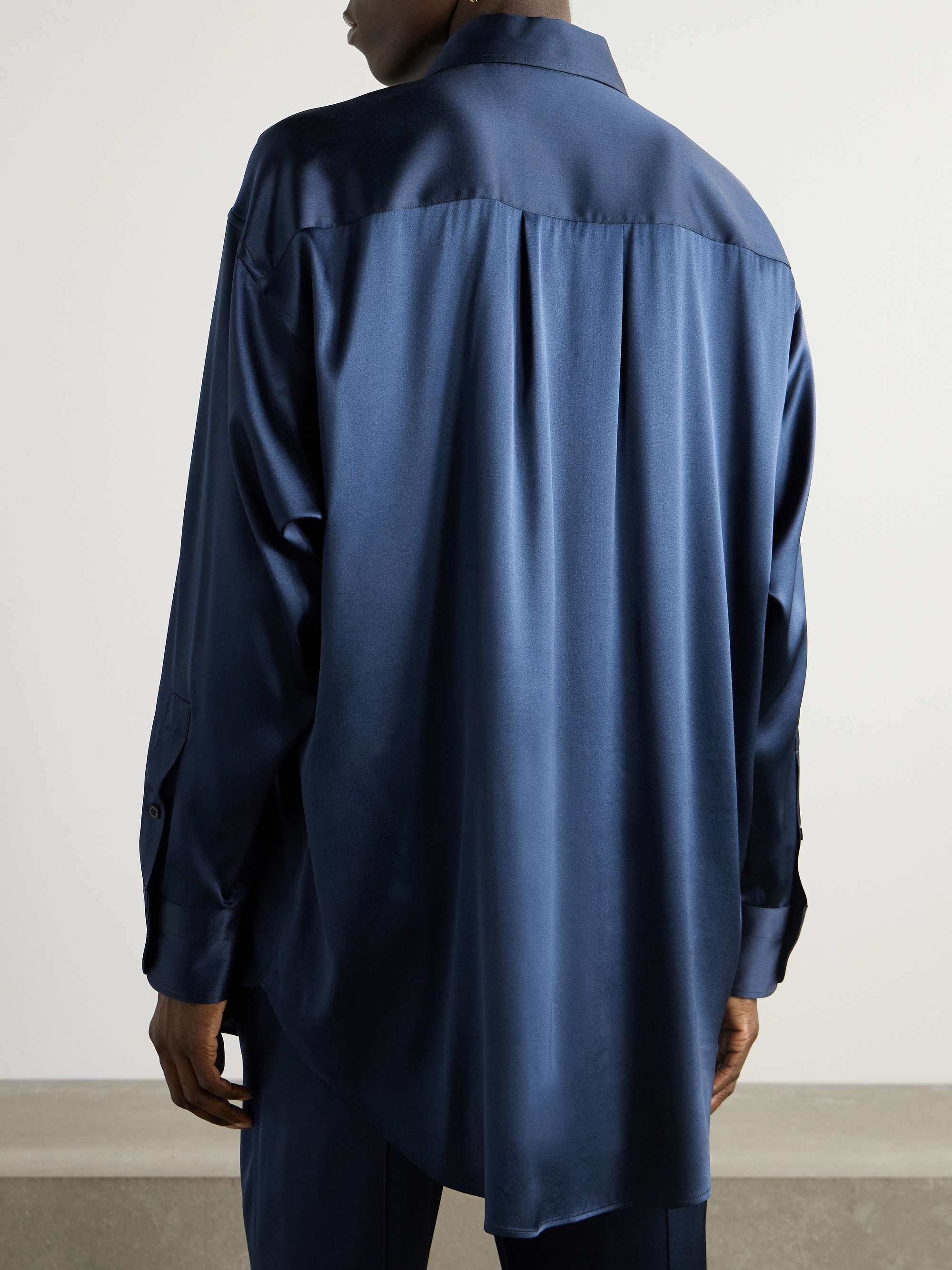 TOM FORD Oversized stretch-silk satin shirt