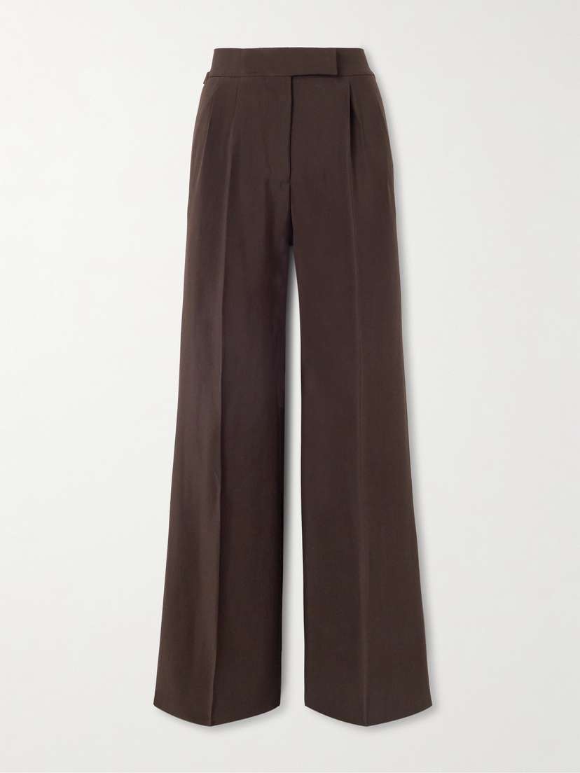 Tom Ford Pleated Washed-twill Wide-leg Pants
