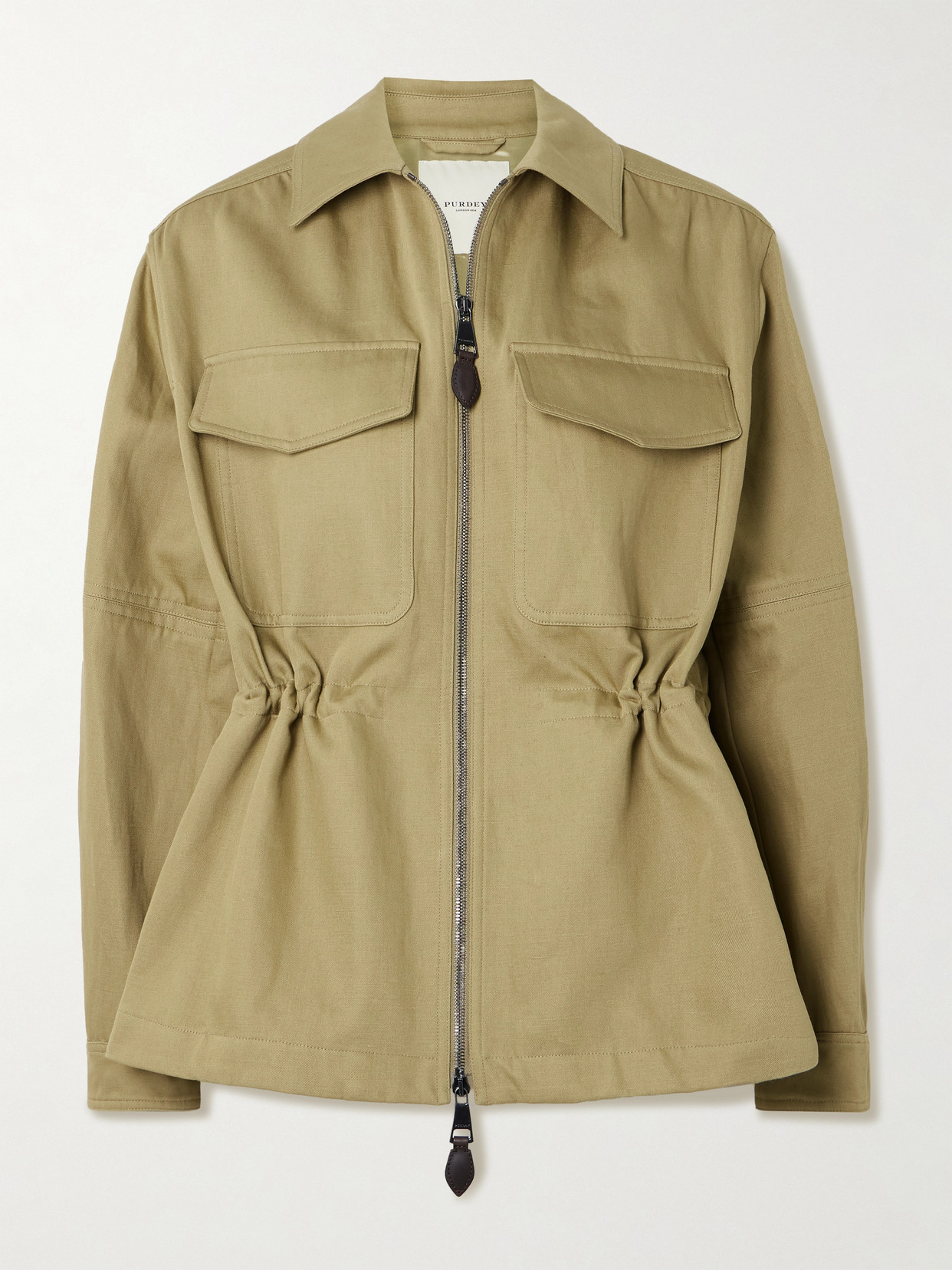 Purdey Alnwick Cotton And Linen-blend Twill Jacket In Green