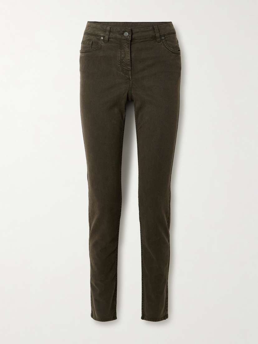 Purdey Stretch Cotton, Tencel™ And Silk-blend Twill Slim-leg Pants