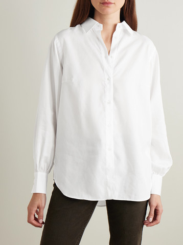 Purdey Logo-embroidered cotton-poplin shirt