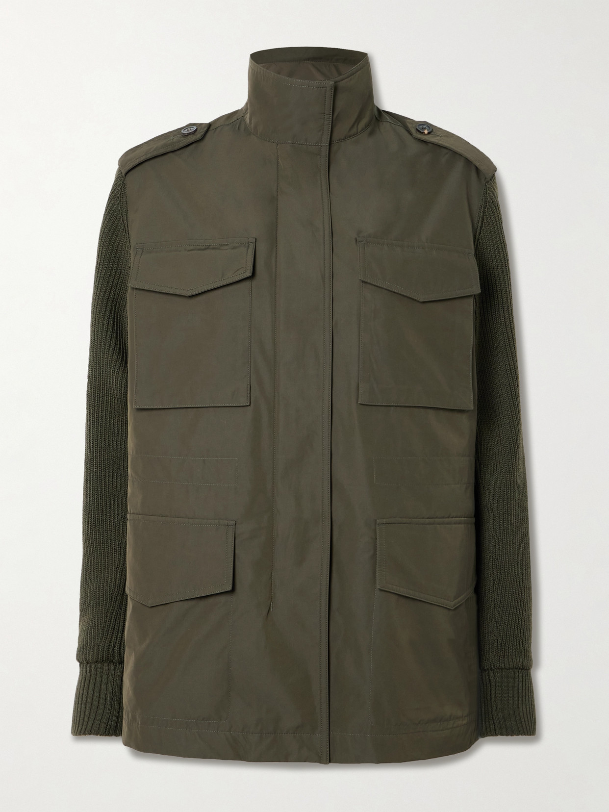 Purdey Chillingham Wool-paneled Shell Jacket In Green
