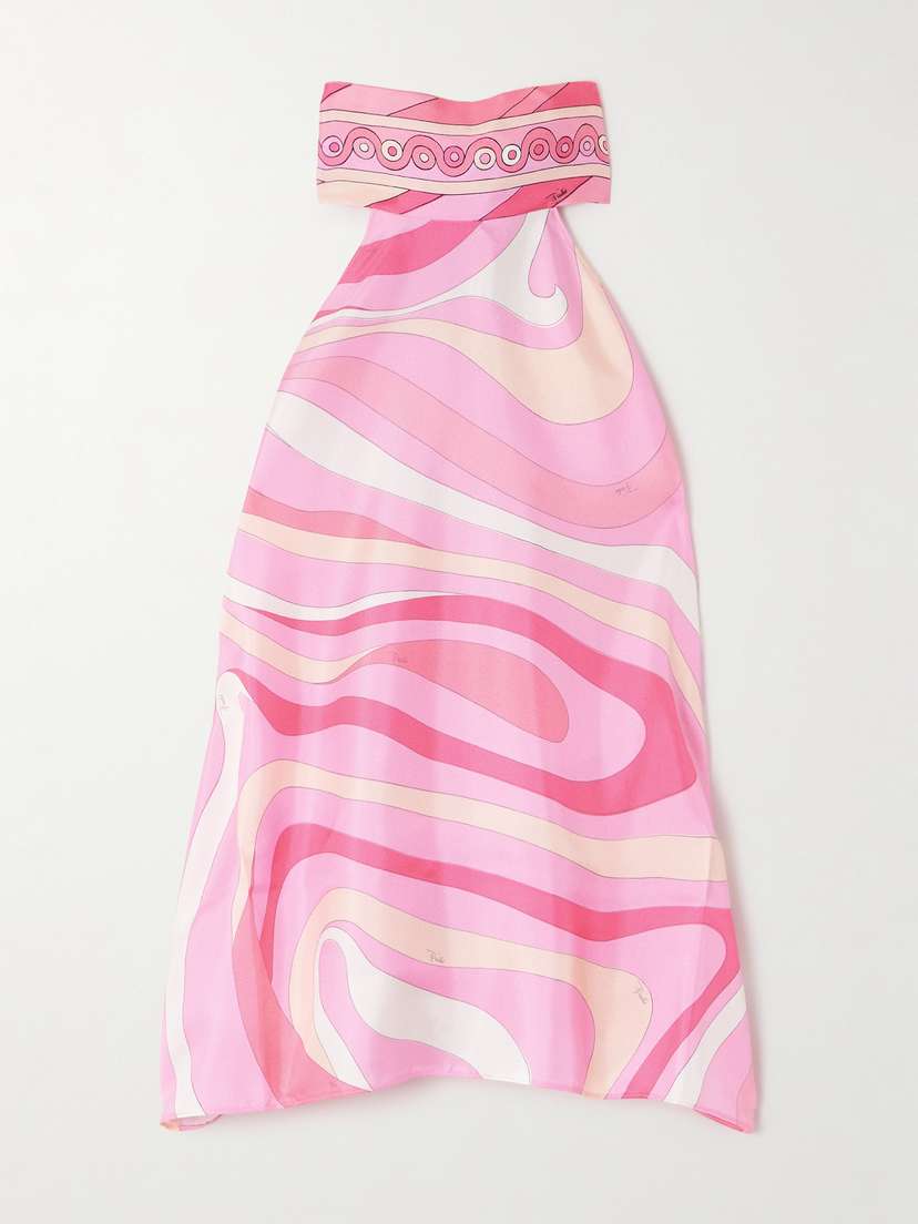 PUCCI Marmo Printed Silk-twill Halterneck Top