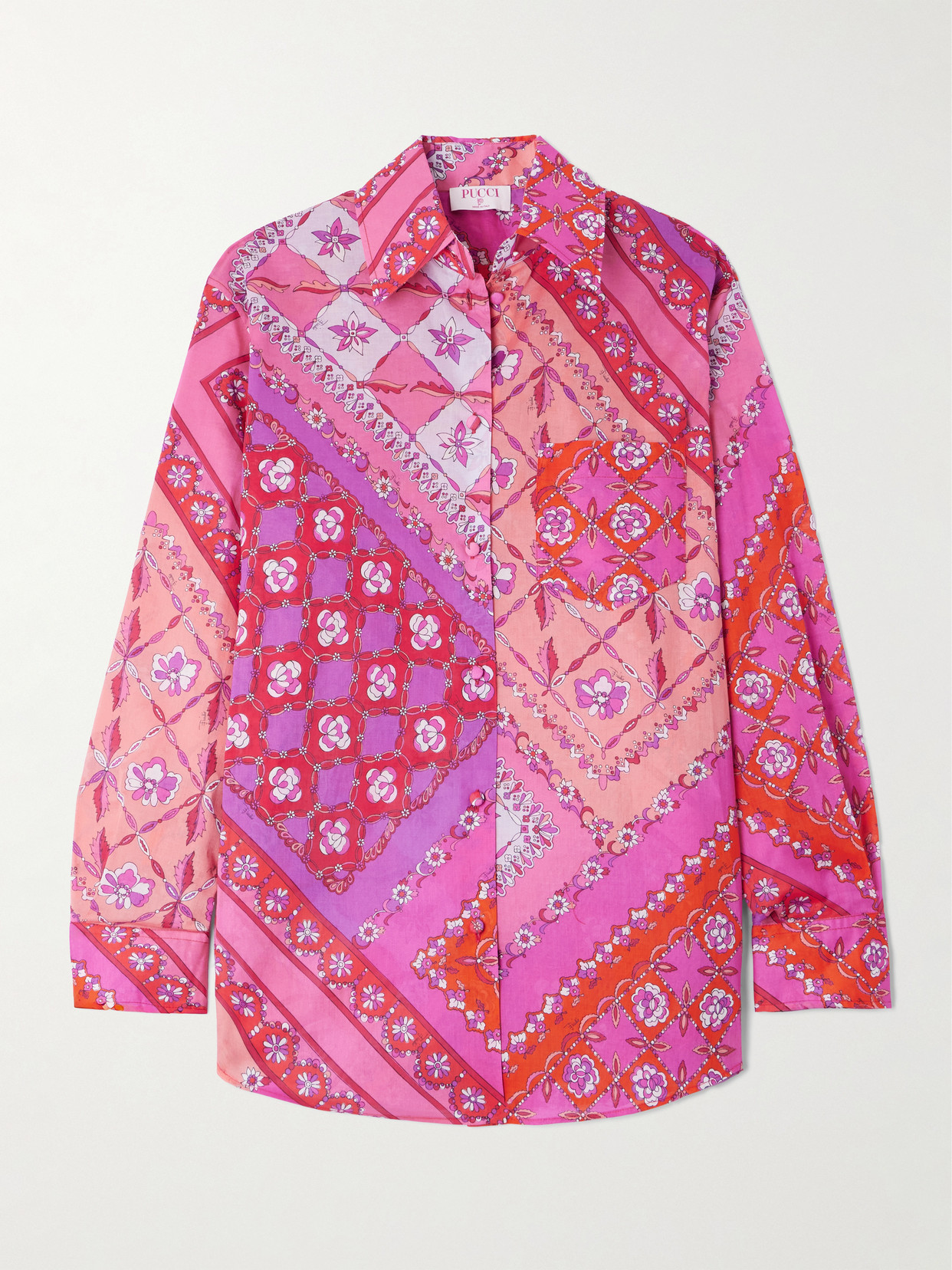 Pucci Festa Oversized Printed Cotton-voile Shirt