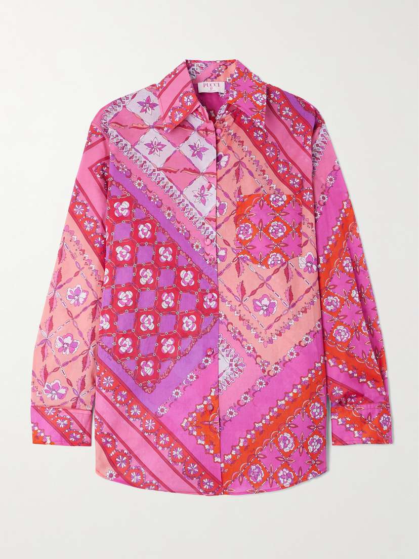 PUCCI Festa Oversized Printed Cotton-voile Shirt