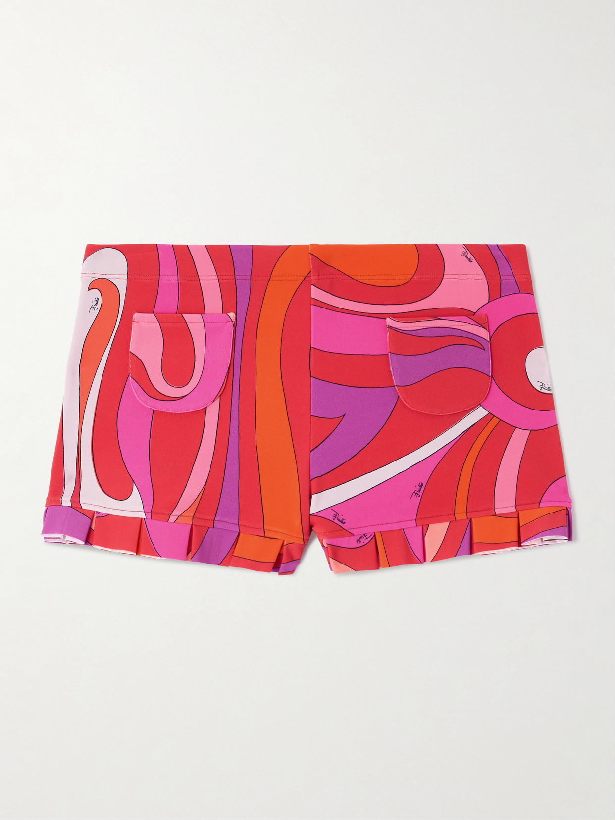 Pucci Ruffled Printed Jersey Shorts In Pink