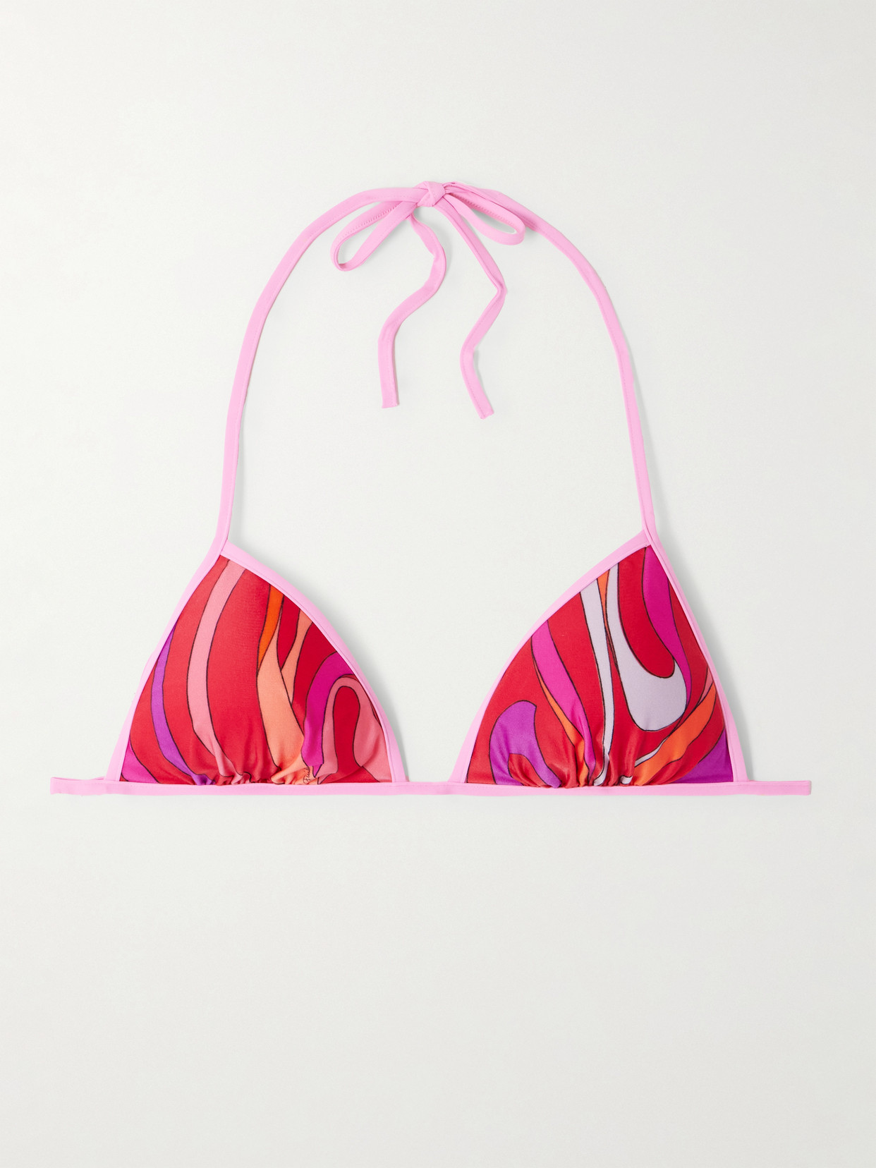 Pucci Marmo Printed Triangle Halterneck Bikini Top