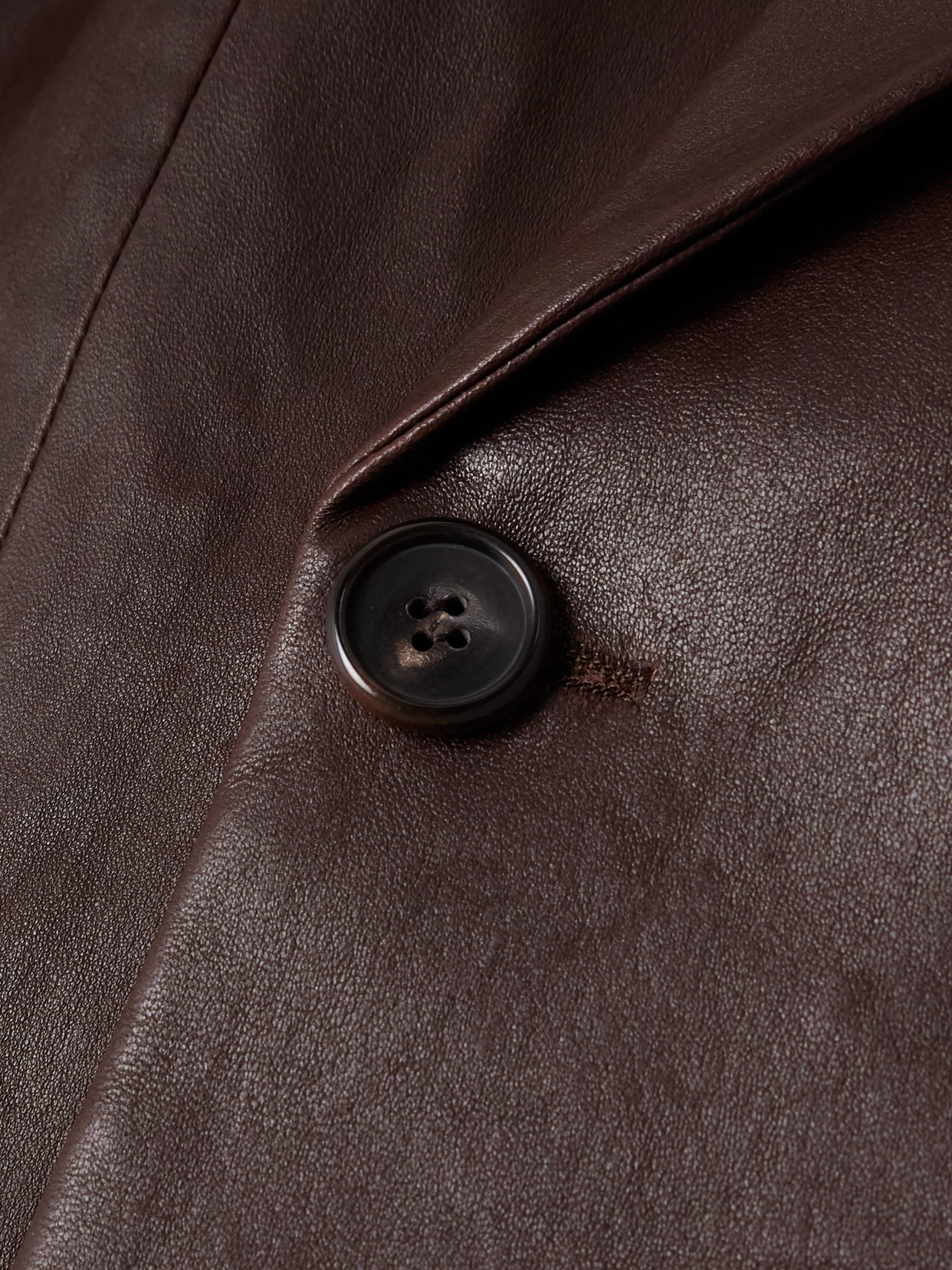 STOULS JONES DOUBLE-BREASTED LEATHER BLAZER