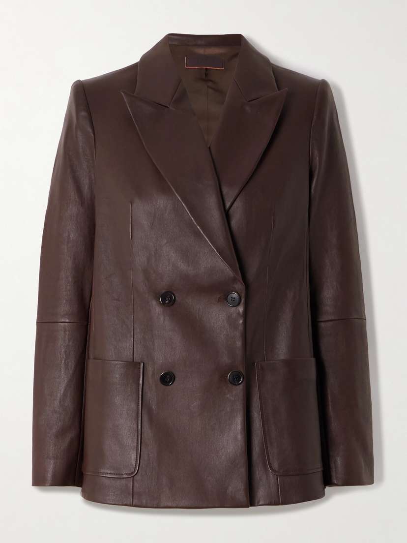 STOULS Jones Double-breasted Leather Blazer