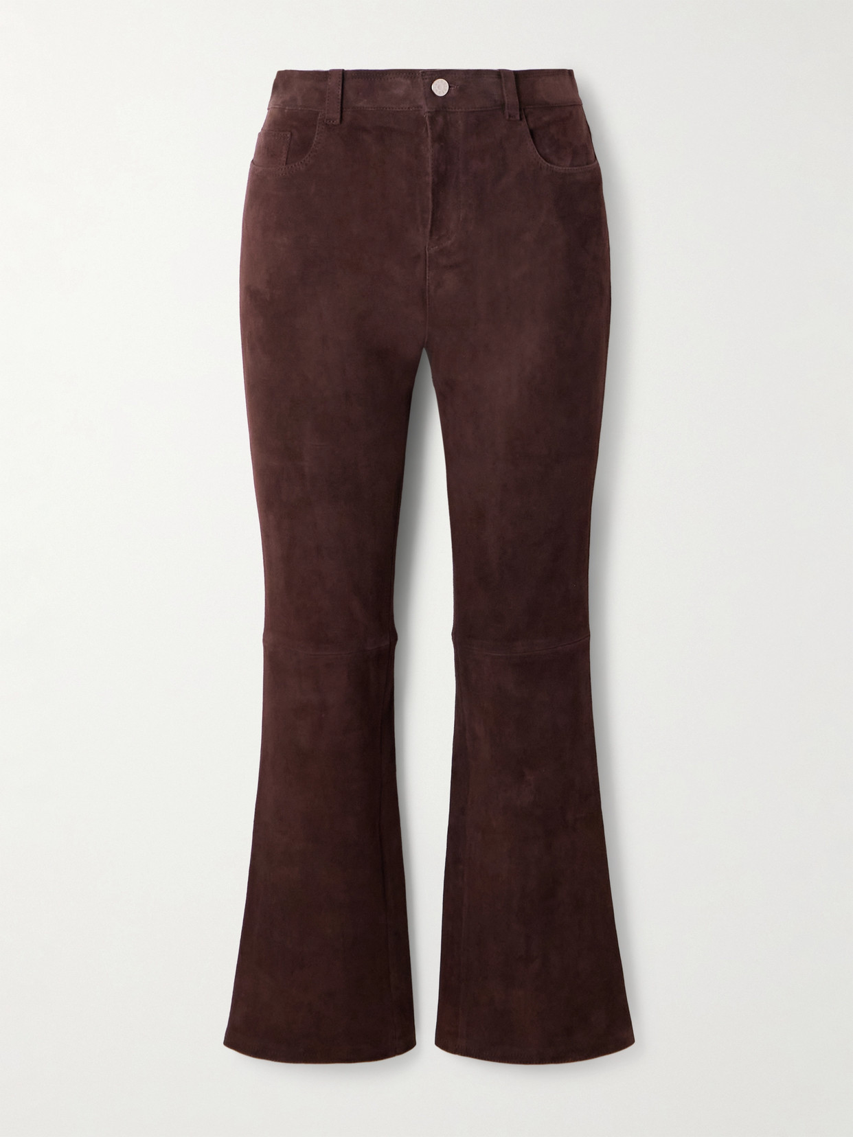 Stouls Dean Suede Flared Pants In Brown