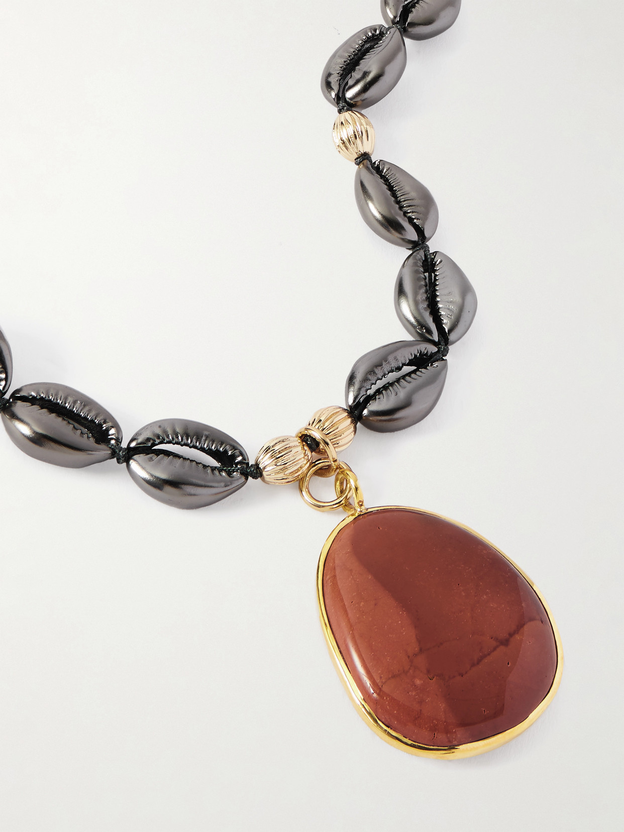 Tohum Concha Gunmetal And Gold-tone Stone Necklace