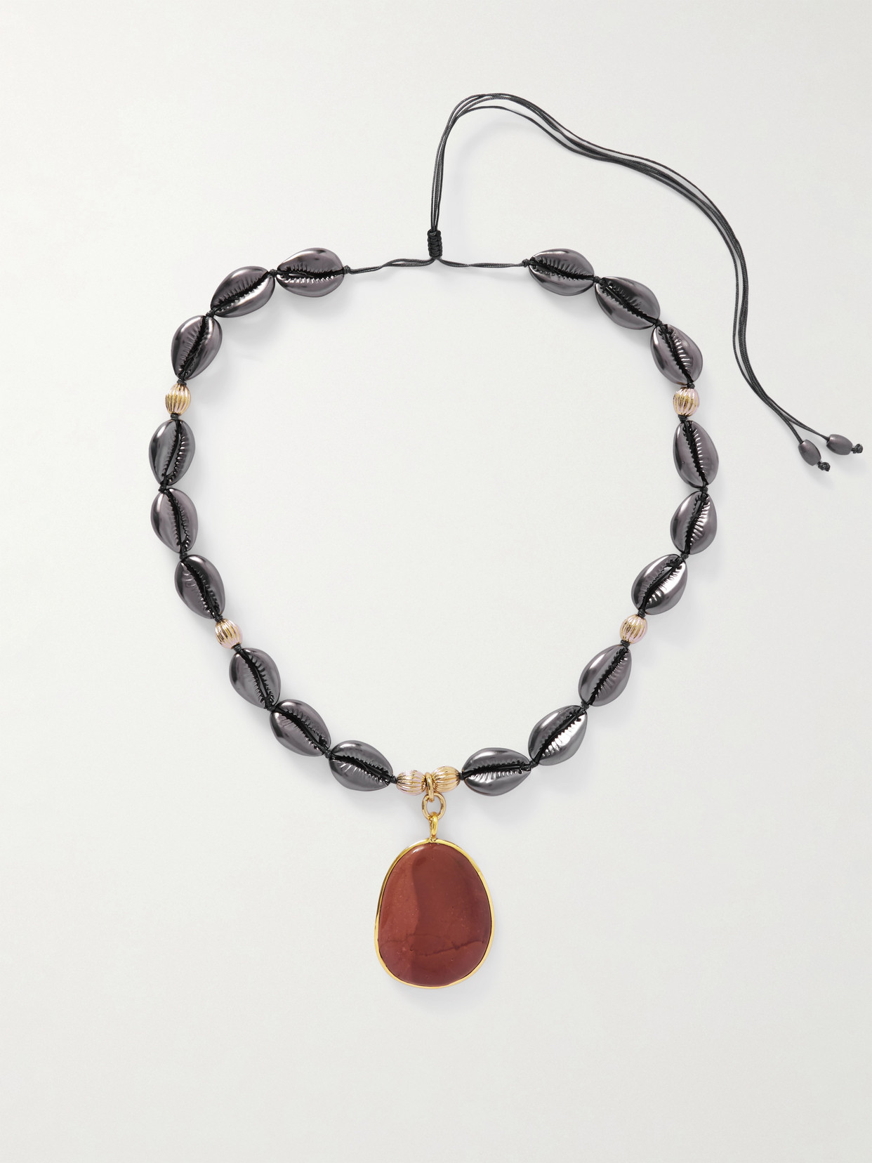 Tohum Concha Gunmetal And Gold-tone Stone Necklace