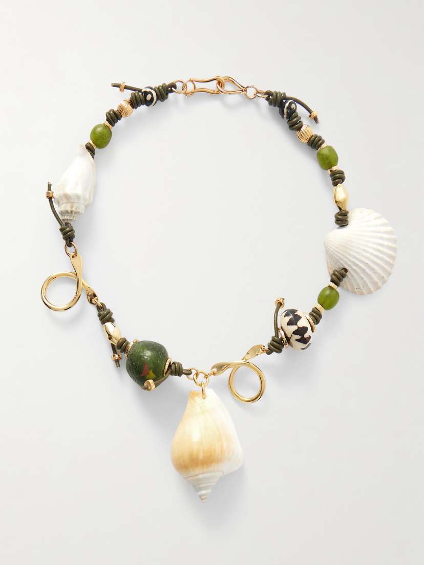 TOHUM Samsara Gold-plated, Shell And Stone Necklace