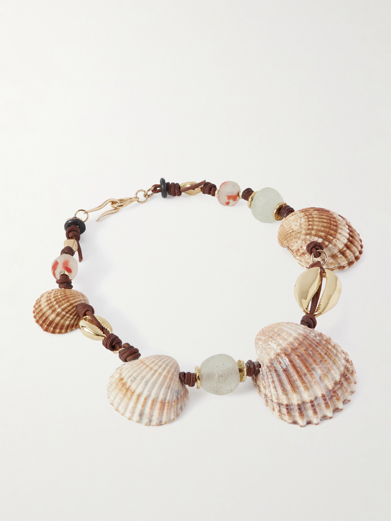 Tohum Samsara Gold-plated, Sea Glass, Shell And Cord Necklace