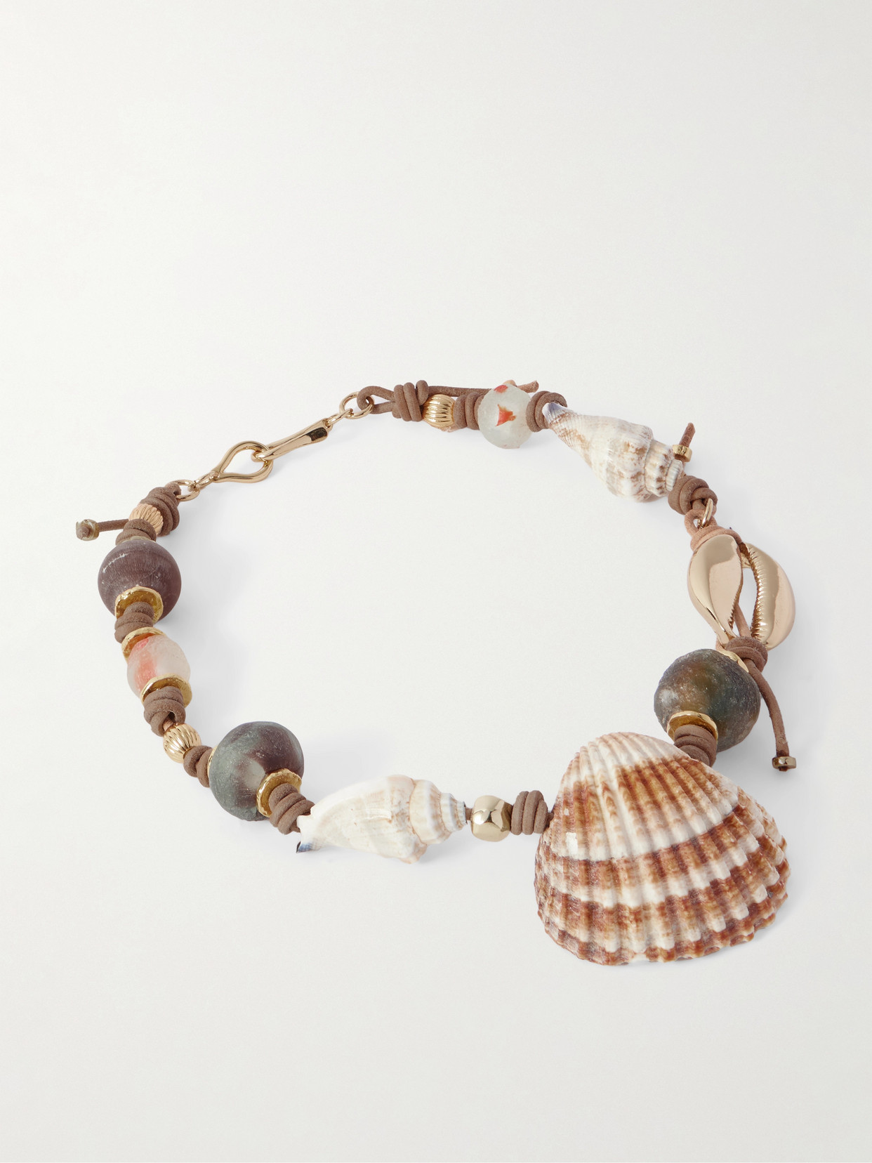Tohum Samsara Gold-plated, Shell And Cord Necklace