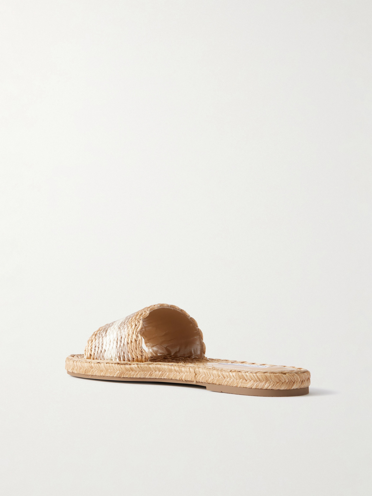 Aquazzura Playa Striped Woven Metallic Raffia Sandals In Neutral