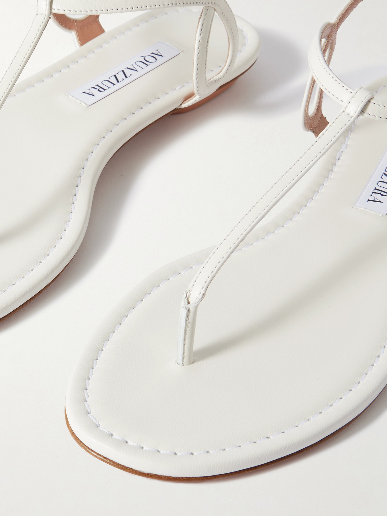 AQUAZZURA ALMOST BARE LEATHER SANDALS