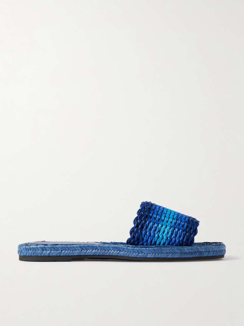 Aquazzura Playa Striped Cord Slides