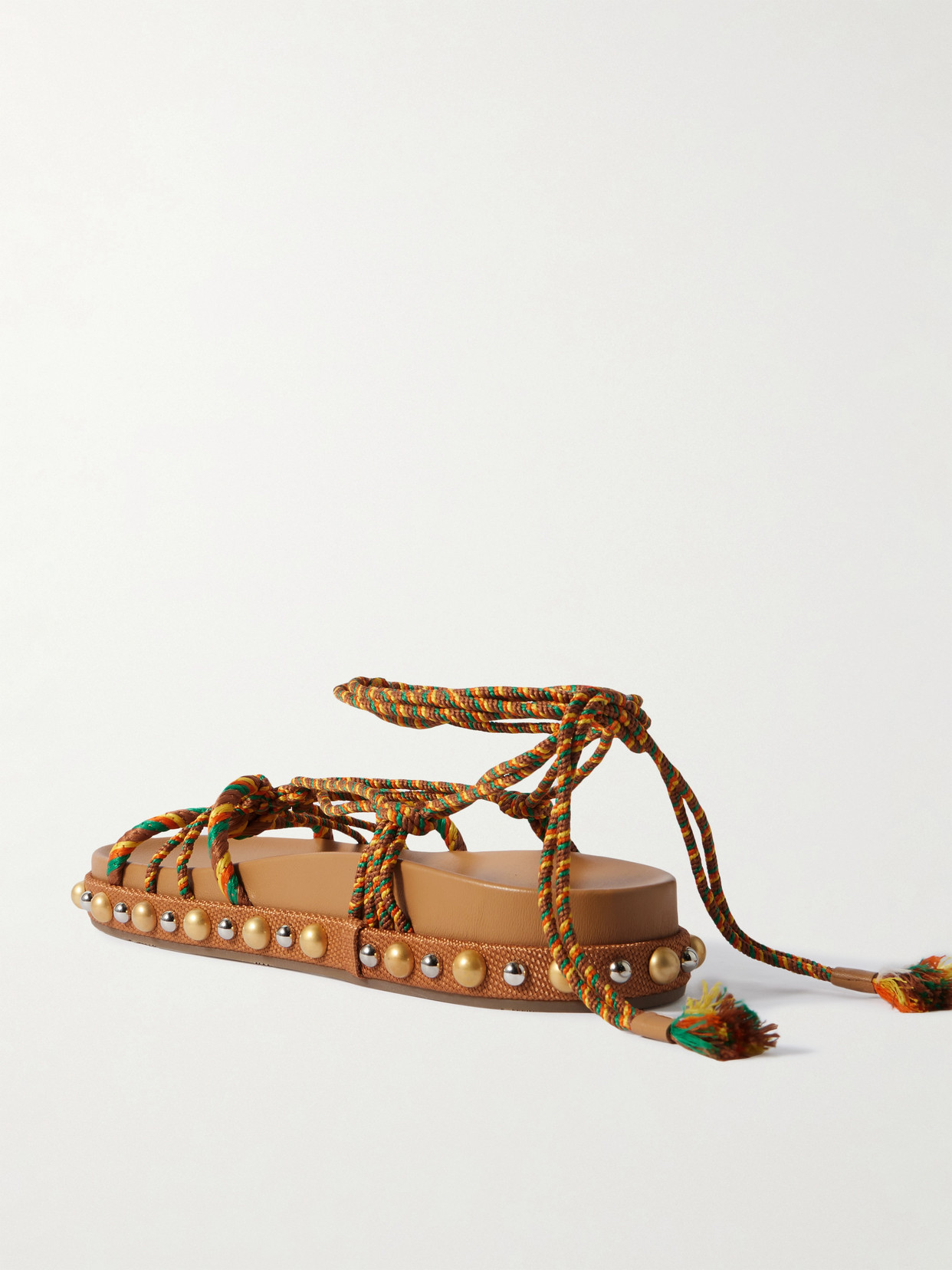 Aquazzura Exotic Rope Tassel Sandals In Multicolor