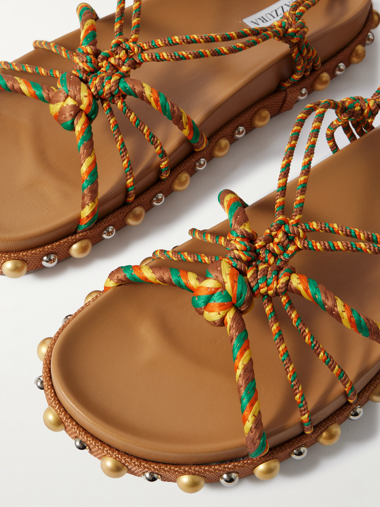 Aquazzura Exotic Rope Tassel Sandals In Multicolor