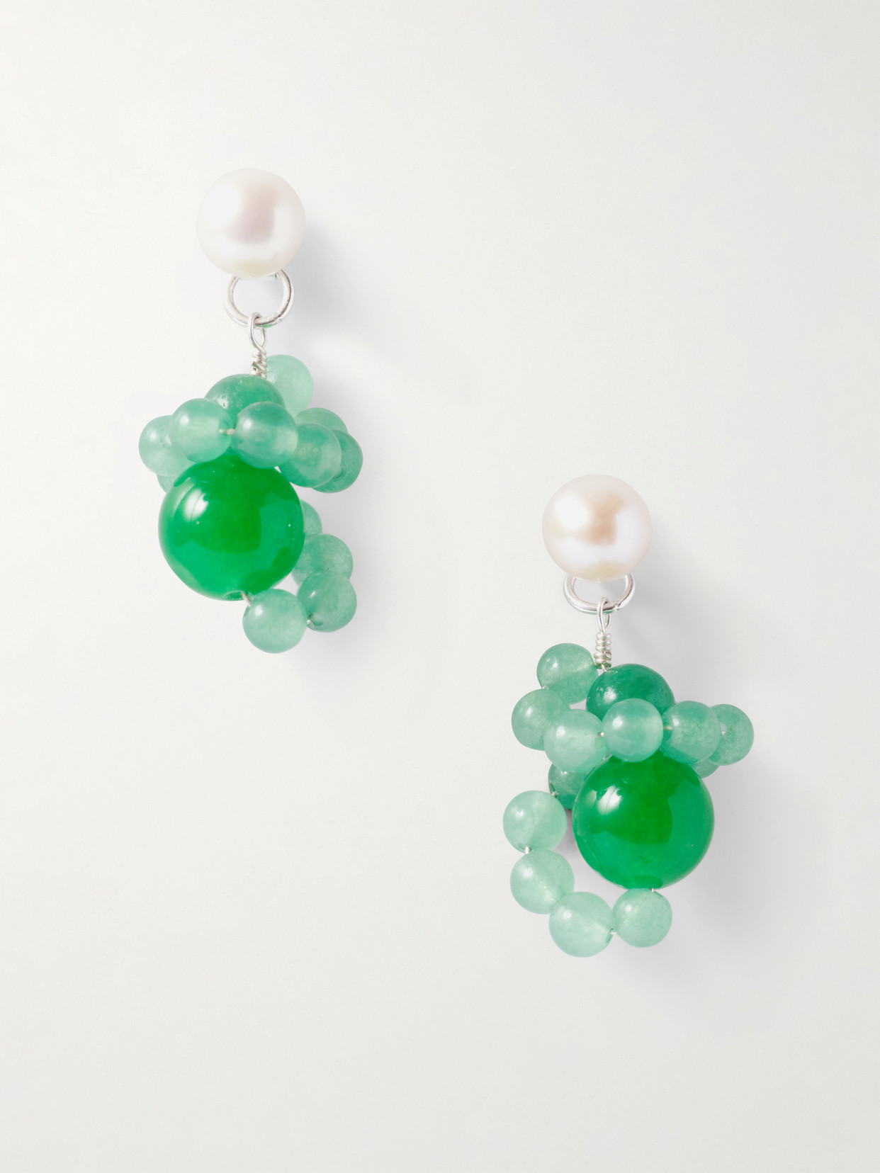 Completedworks Recycled Silver, Pearl And Beaded Earrings
