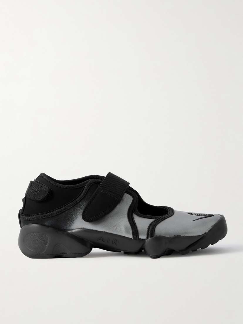Nike Air Rift Split-toe Metallic Leather Sneakers