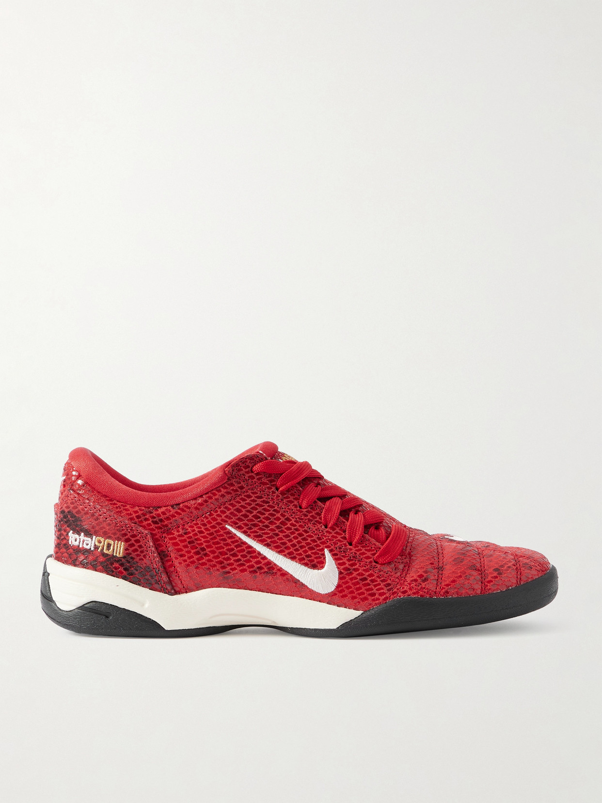 Nike Total 90 Se Embroidered Snake-effect Leather Sneakers In Red