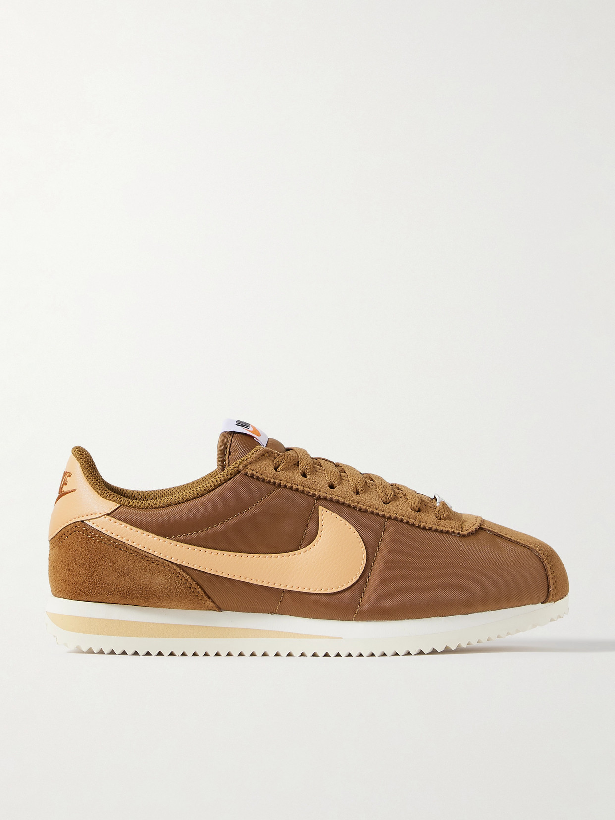 Nike Cortez Suede And Leather-trimmed Shell Sneakers In Brown