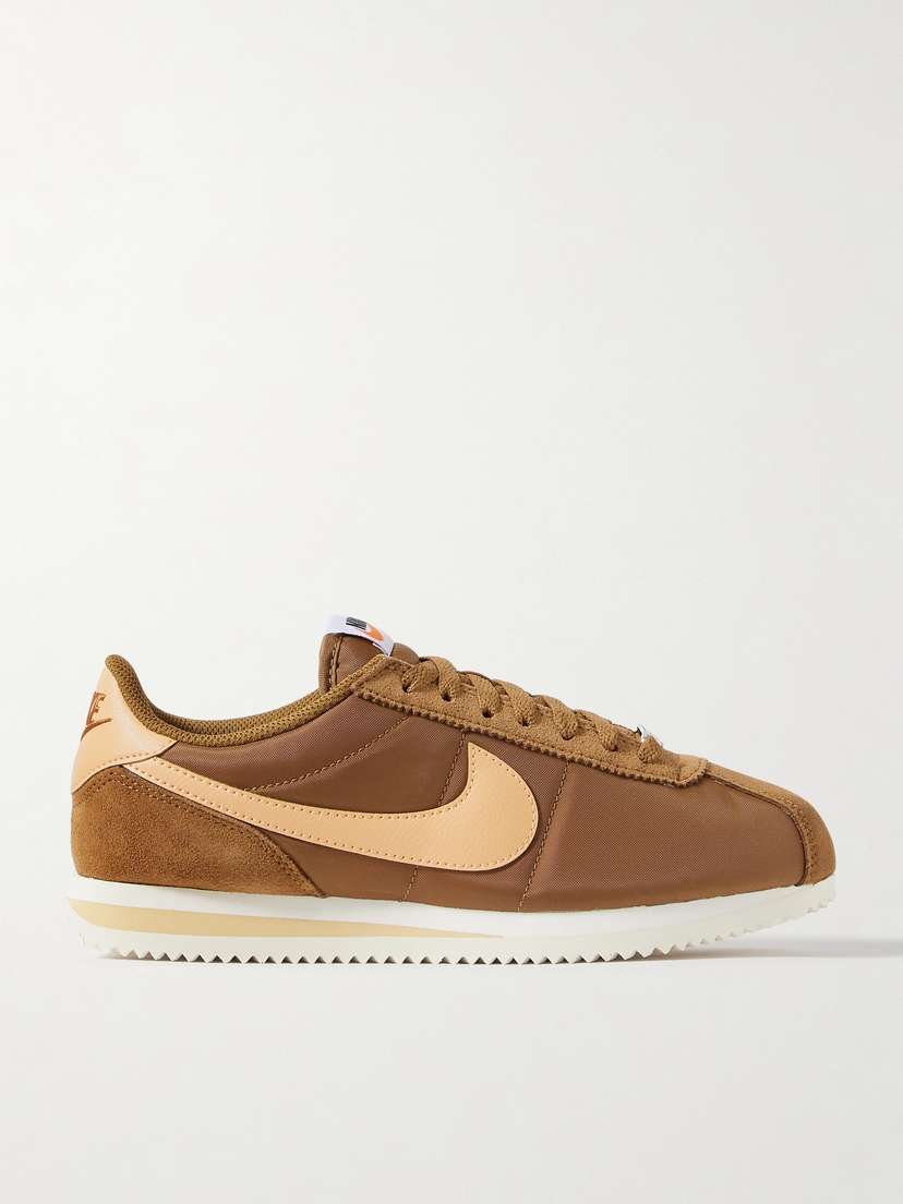 Nike Cortez Suede And Leather-trimmed Shell Sneakers