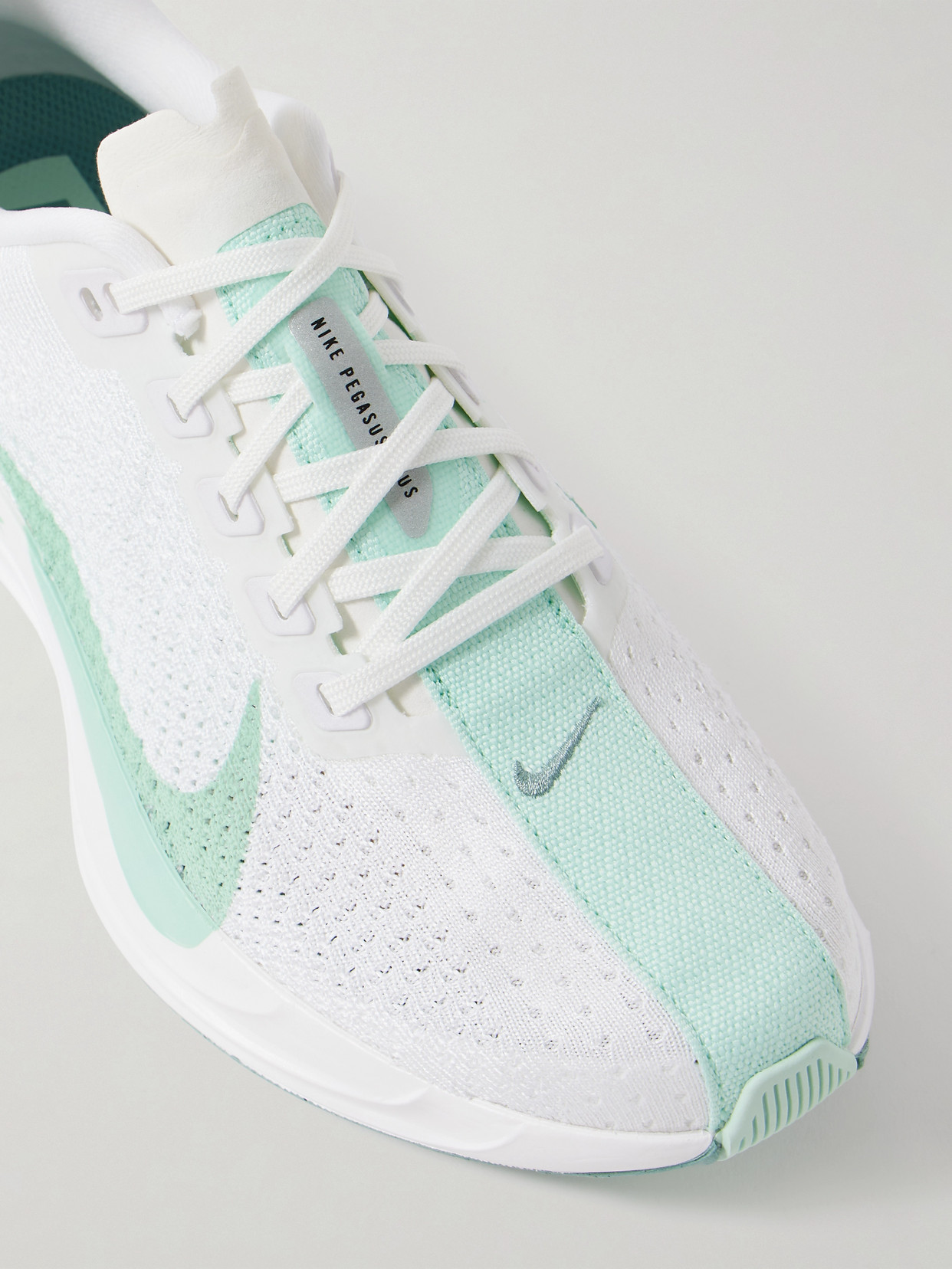 Nike Pegasus Plus Rubber-trimmed Flyknit Sneakers In Green