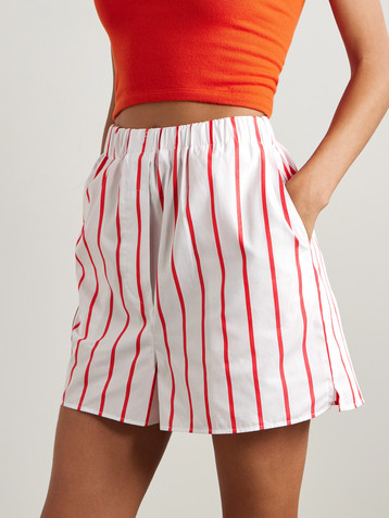 The Frankie Shop Lui striped cotton-poplin shorts