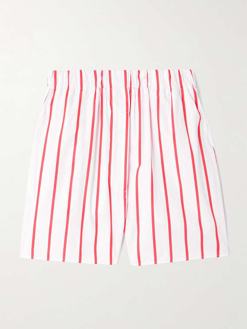 The Frankie Shop Lui Striped Cotton-poplin Shorts
