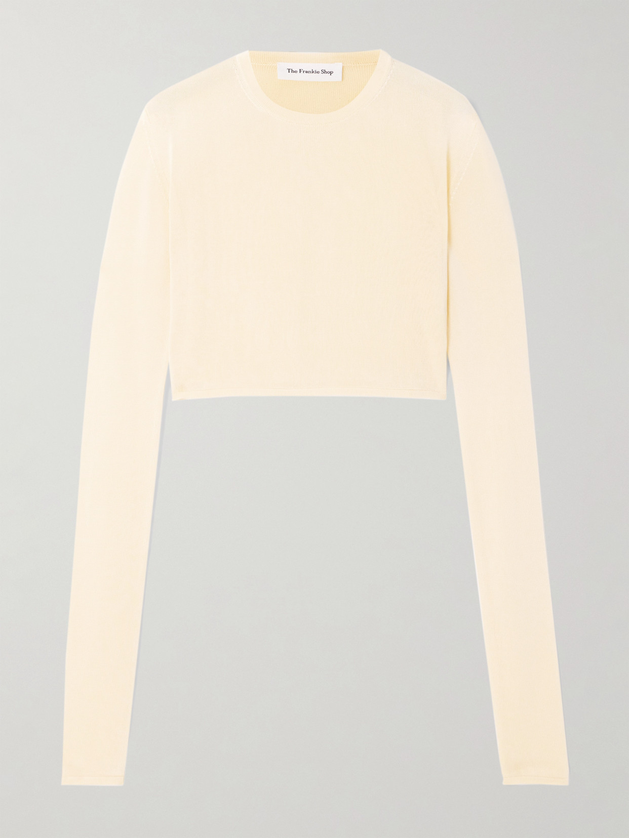 The Frankie Shop Kazel Cropped Knitted Top In Neutral