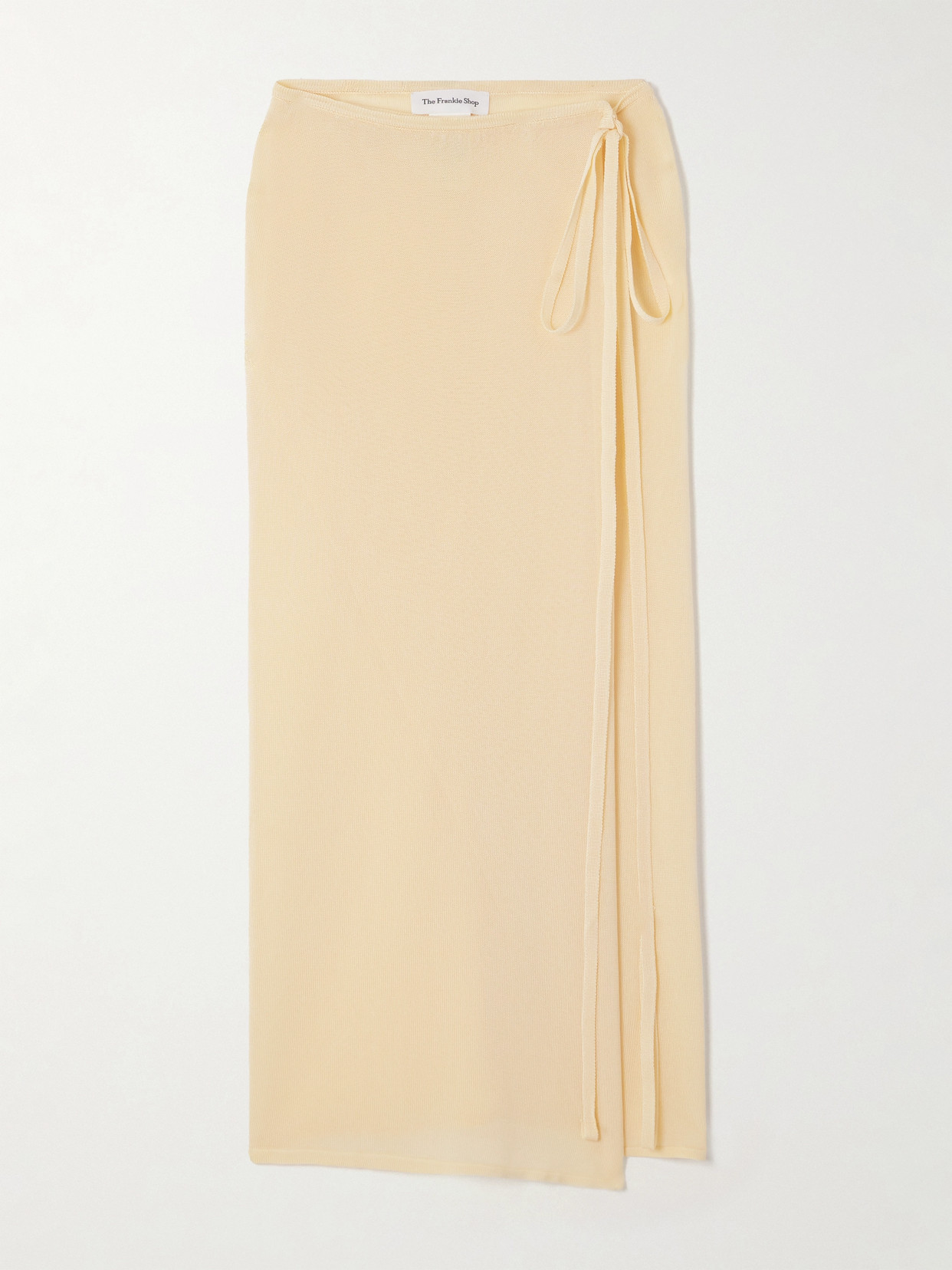 The Frankie Shop Alsen Knitted Midi Wrap Skirt In White