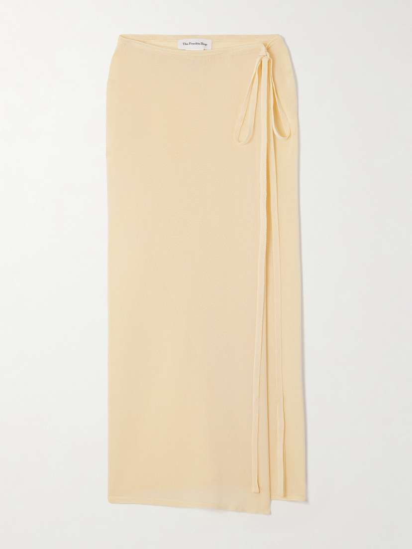 The Frankie Shop Alsen Knitted Midi Wrap Skirt