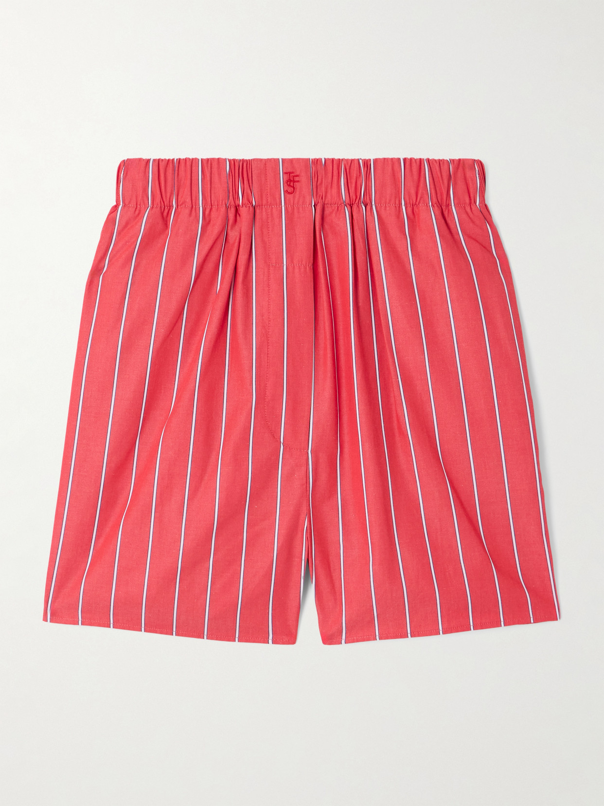 The Frankie Shop Lui Striped Cotton Poplin Shorts