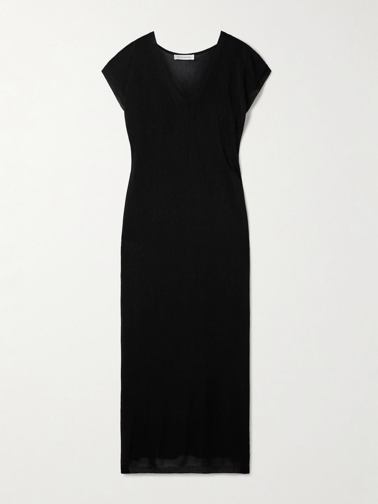 The Frankie Shop Mysia Knitted Maxi Dress In Black