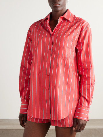 The Frankie Shop Lui striped cotton-poplin shirt