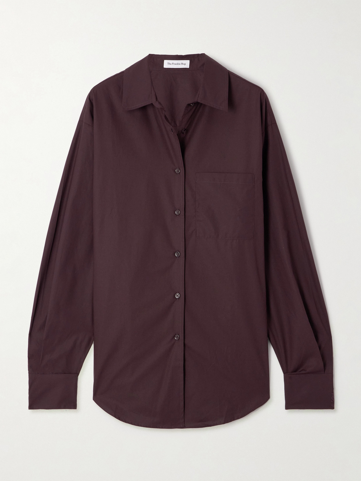 The Frankie Shop Lui Organic Cotton-poplin Shirt In Purple