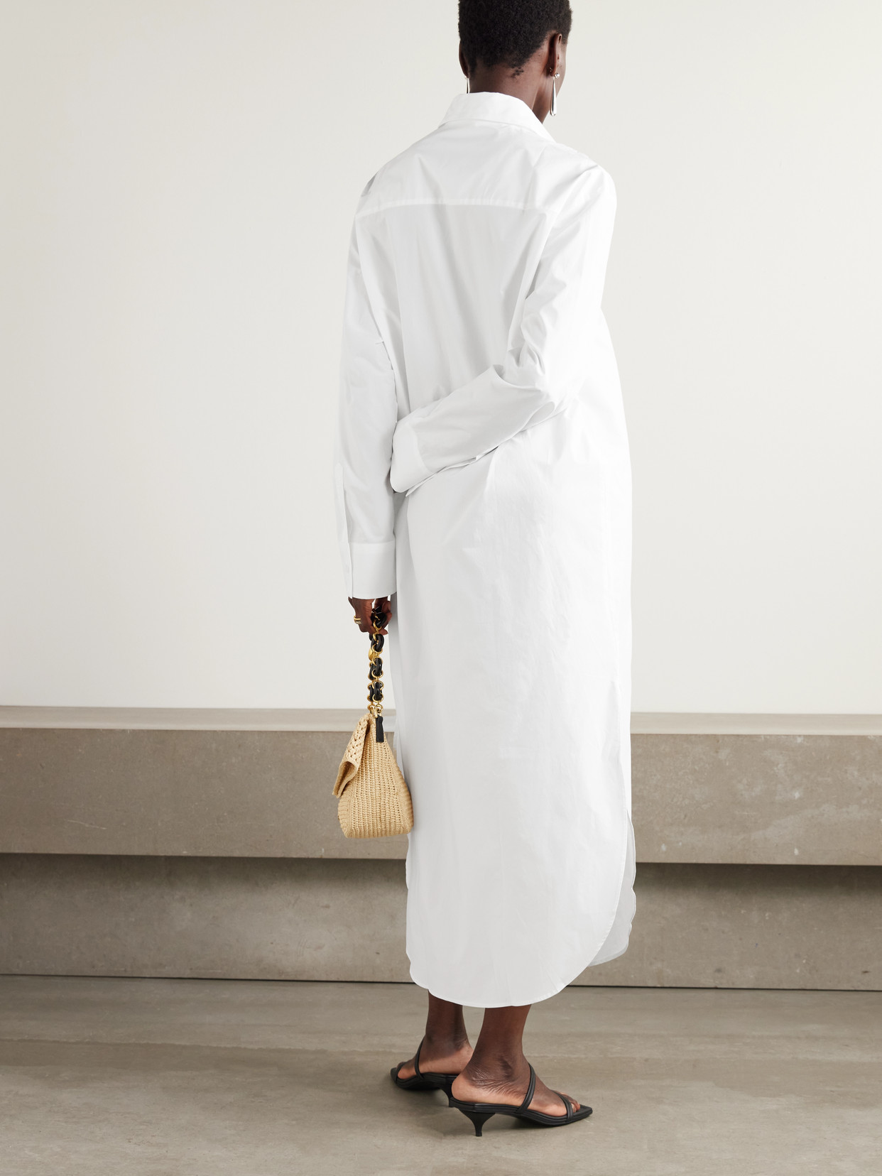 The Frankie Shop Helena Cotton-poplin Maxi Shirt Dress