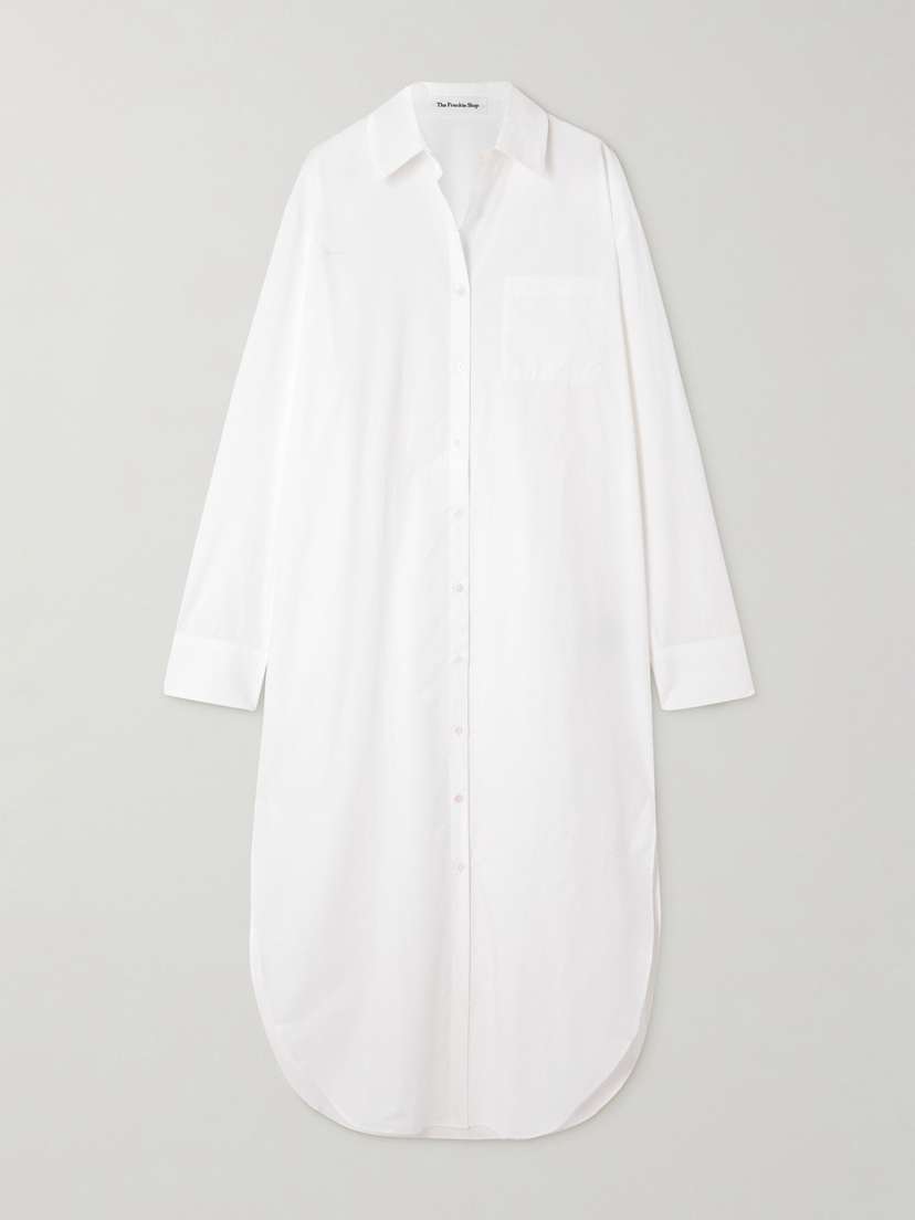 The Frankie Shop Helena Cotton-poplin Maxi Shirt Dress