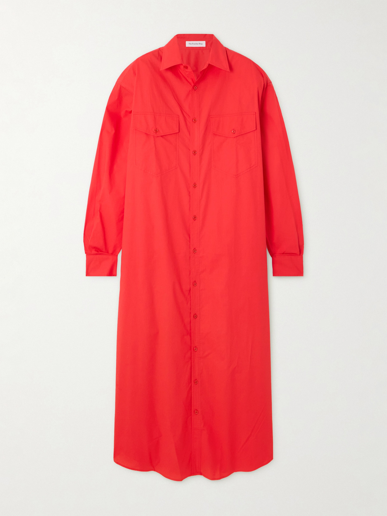 The Frankie Shop Calren Oversized Cotton-poplin Maxi Shirt Dress