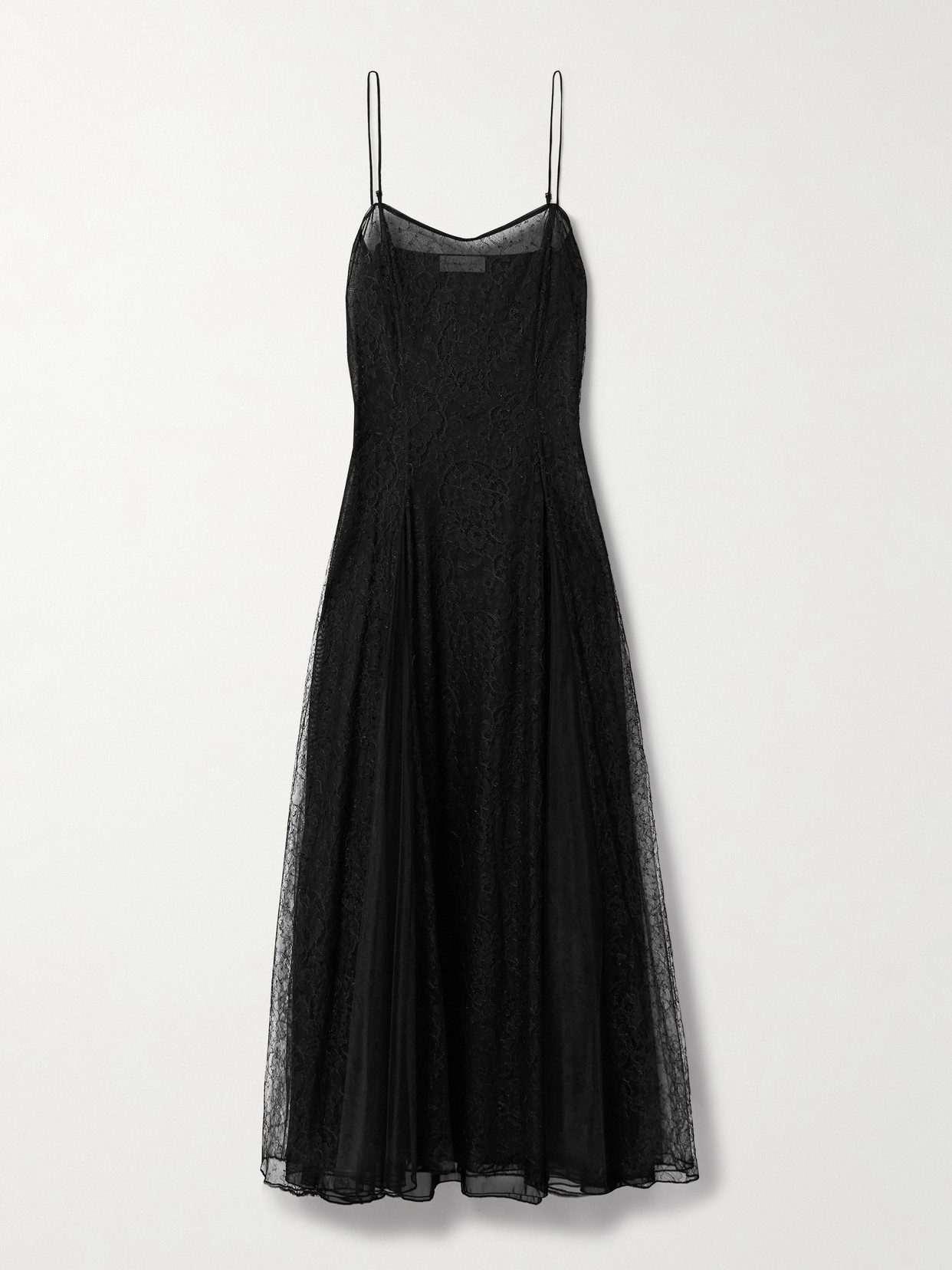 Veronica De Piante Gigi Tulle-paneled Chantilly Lace Maxi Dress