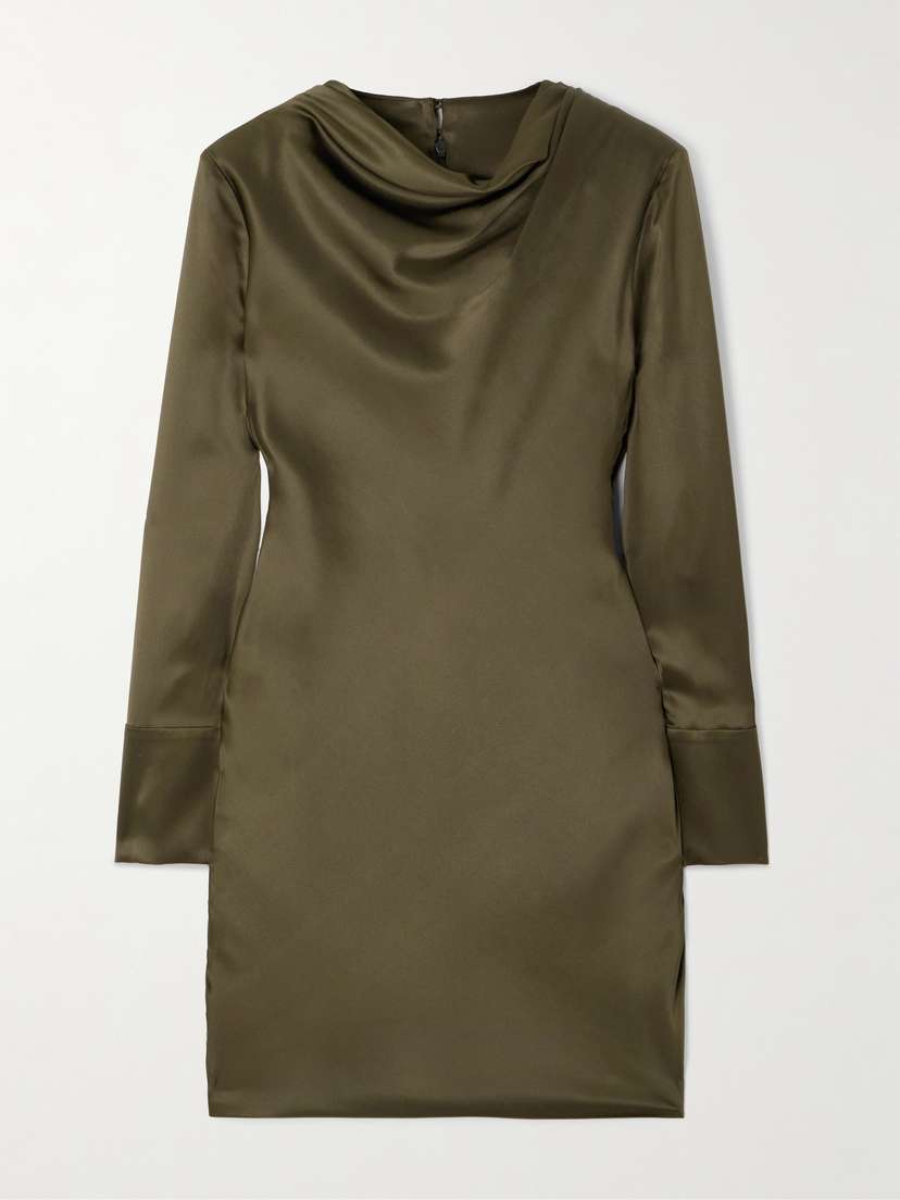Veronica de Piante Amal Draped Stretch-silk Satin Mini Dress