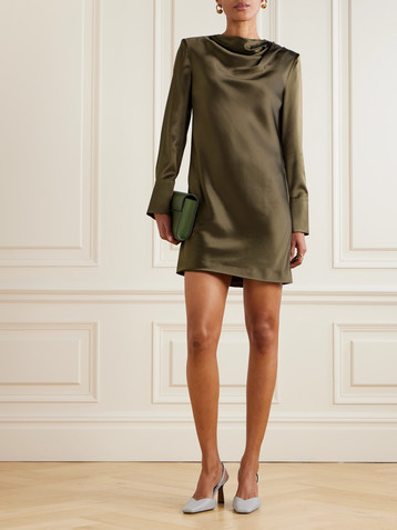 Veronica De Piante Amal draped stretch-silk satin mini dress
