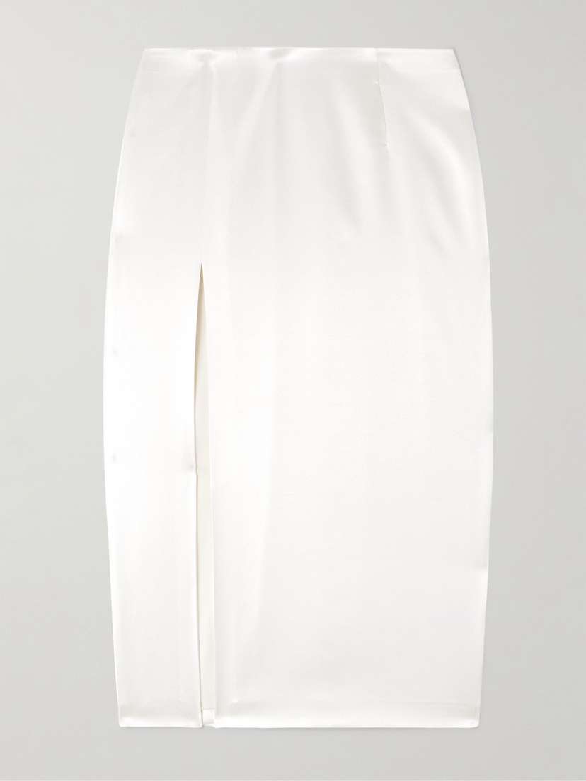 Veronica de Piante Elea Silk-blend Satin Skirt