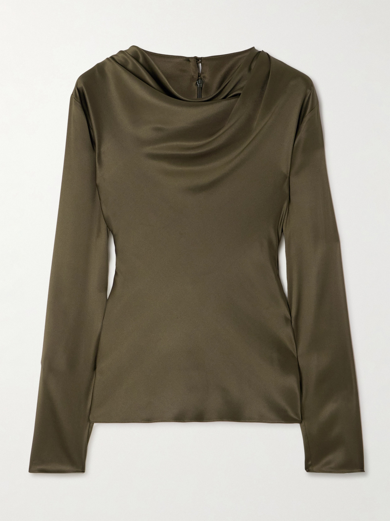 Veronica De Piante Cecilia Draped Stretch-silk Satin Top