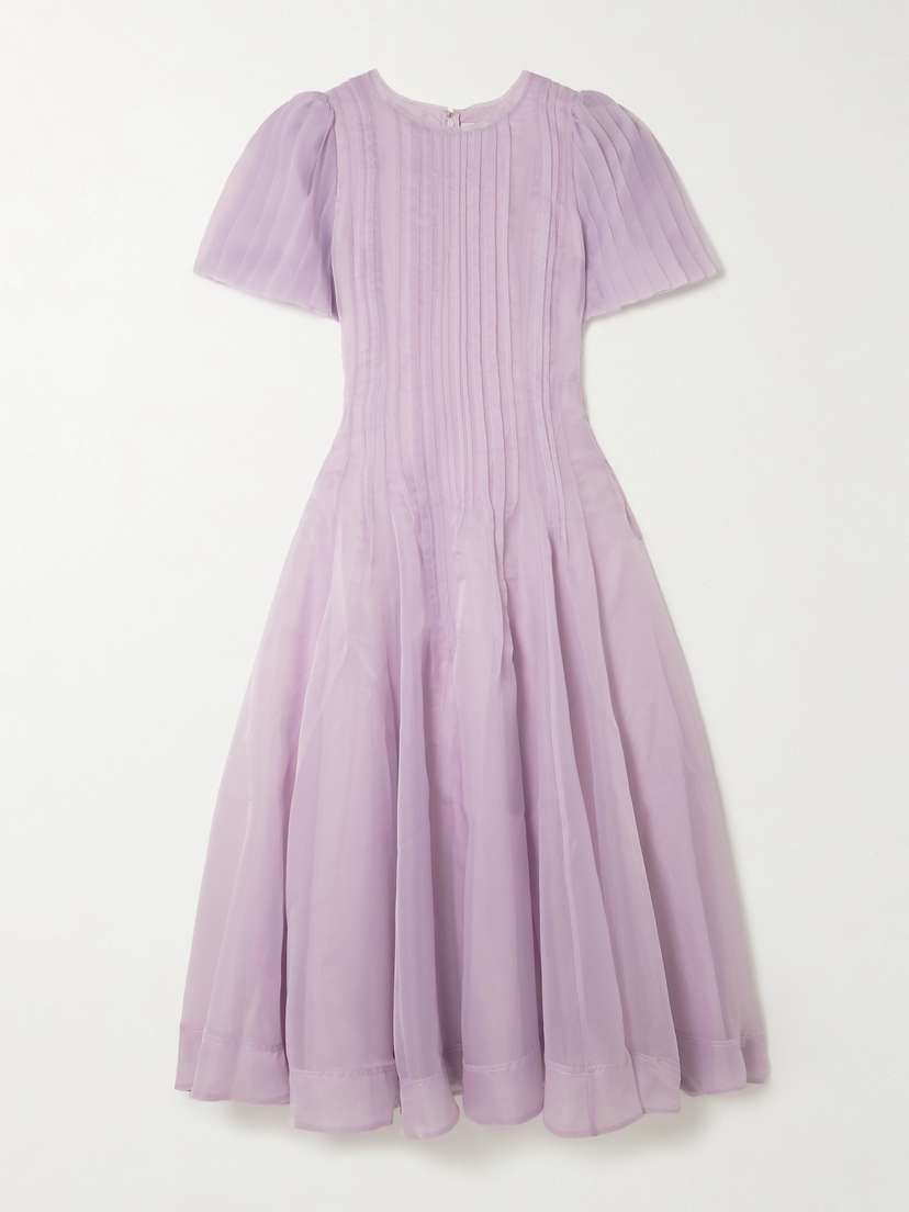 Aje Nova Pleated Organza Midi Dress