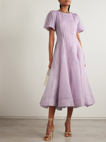 Aje Nova pleated organza midi dress