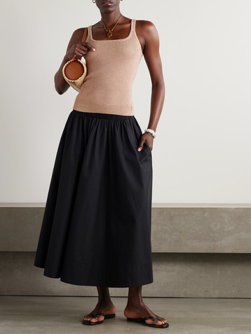Aje Breeze metallic ribbed-knit tank